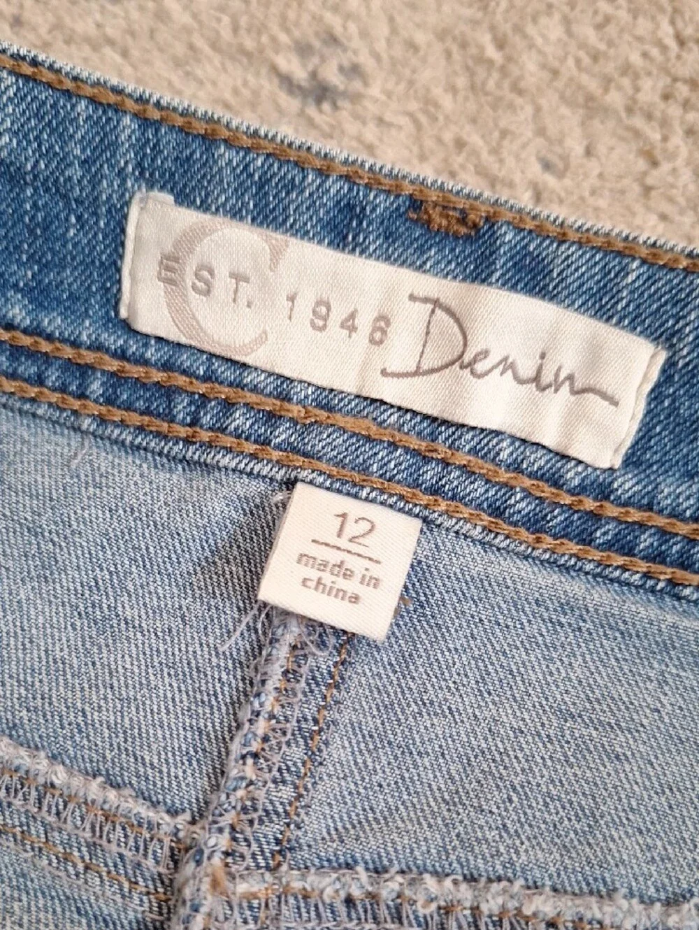 Cato Women's Denim Maxi Skirt With Side Slits Size 12